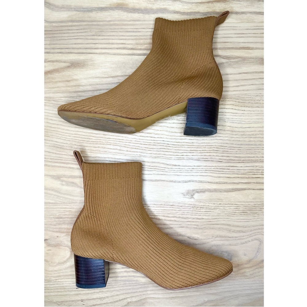 Everlane The Glove Boot Ribbed Knit Ankle Booties Tan Brown - Picture 8 of 13